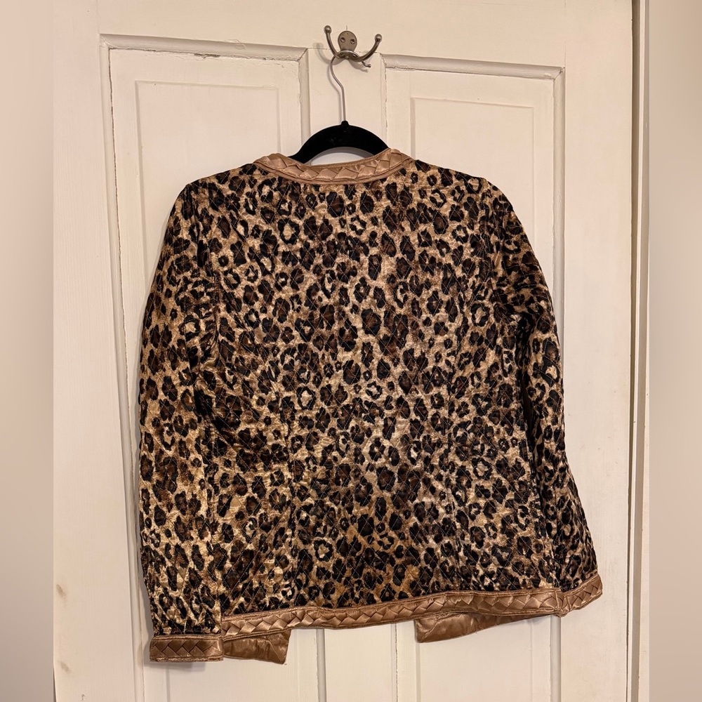 Chico's Leopard Print Quilted Blazer - Picture 9 of 14